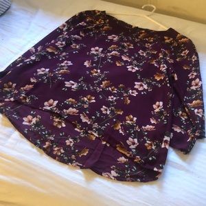 Boho flower maroon blouse